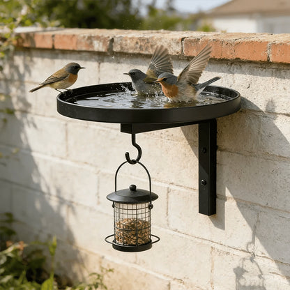 Wall-Mounted Metal Bird Bath – Antique Bronze Finish 🐦🛁🧱🏡