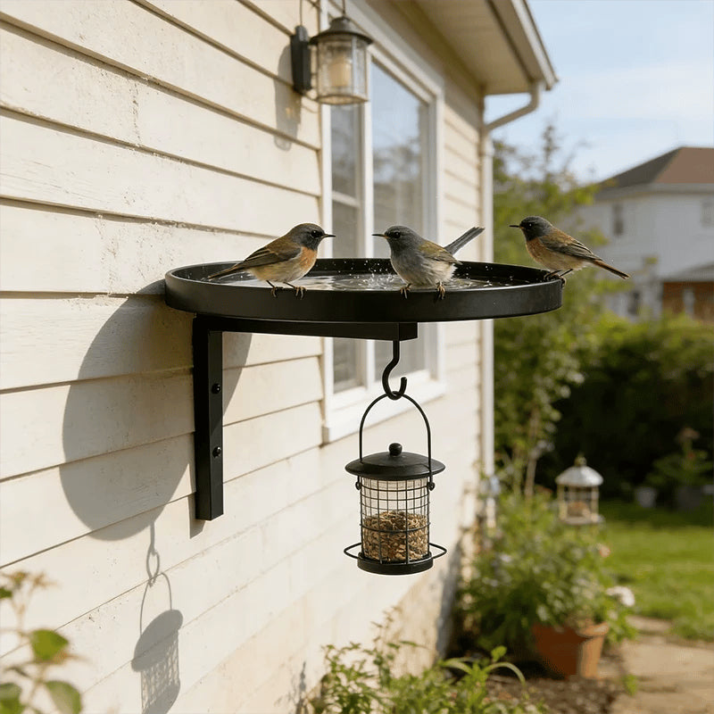 Wall-Mounted Metal Bird Bath – Antique Bronze Finish 🐦🛁🧱🏡