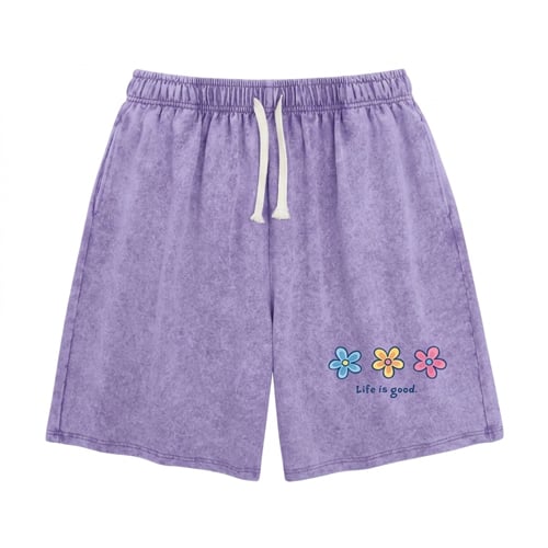🔥HOT SALE🔥Women's Soft Cotton Blend Washed Floral Shorts, Casual Summer Travel Streetwear Bottoms