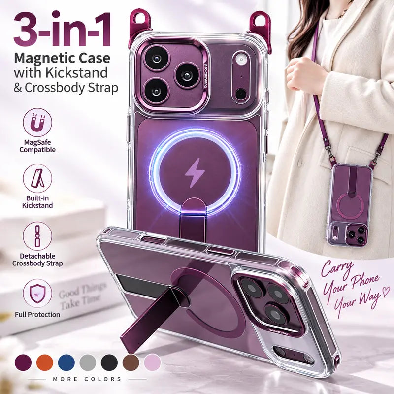 🥳2026 HOT SALE🥳💞50K+ SOLD! MagSafe Phone Case with Detachable Crossbody Neck Lanyard Strap