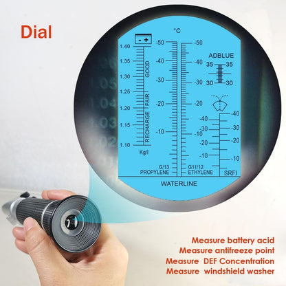 4-in-1 DEF Antifreeze Coolant Refractometer for Automobile Antifreeze System