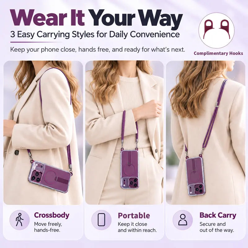 🥳2026 HOT SALE🥳💞50K+ SOLD! MagSafe Phone Case with Detachable Crossbody Neck Lanyard Strap