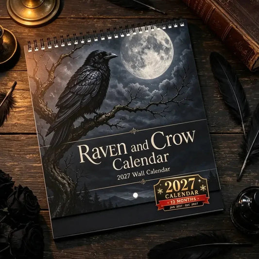 🐦‍⬛Raven & Crow 2027 Wall Calendar — 12 Months of Moonlit Gothic Art🖤