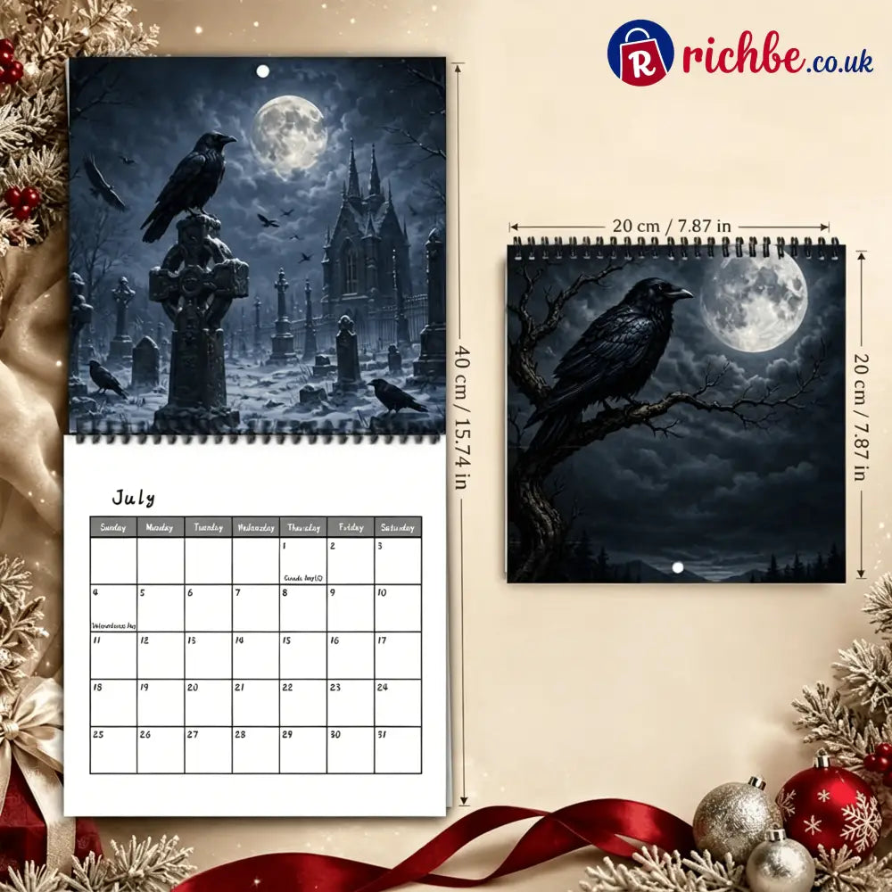 🐦‍⬛Raven & Crow 2027 Wall Calendar — 12 Months of Moonlit Gothic Art🖤