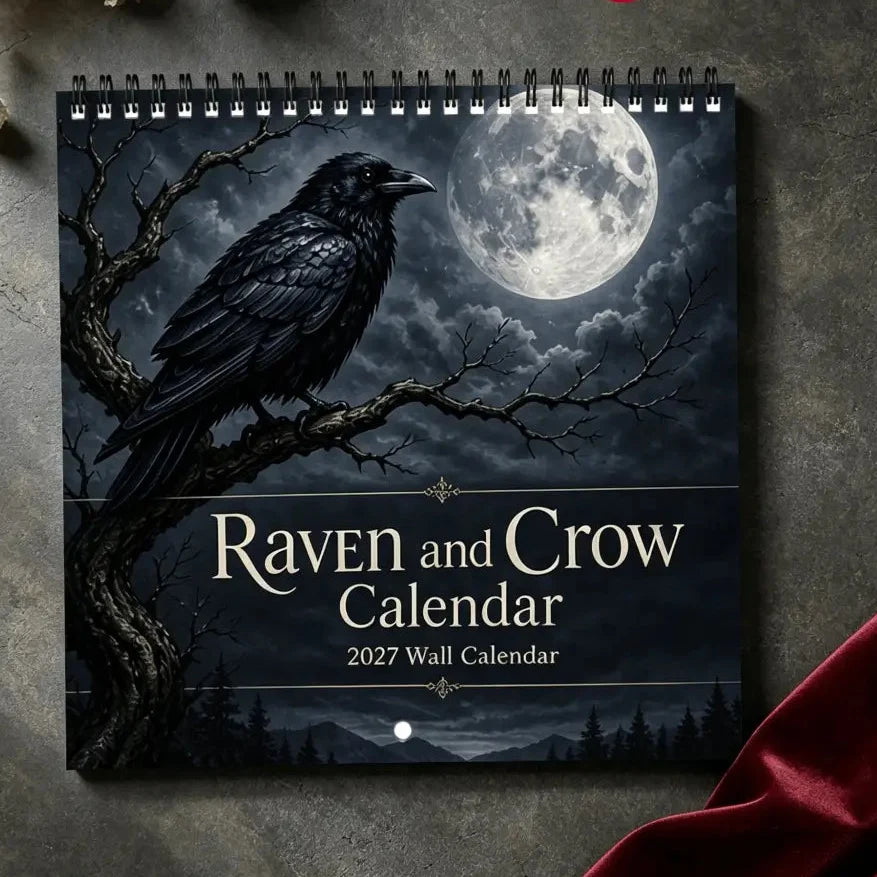 🐦‍⬛Raven & Crow 2027 Wall Calendar — 12 Months of Moonlit Gothic Art🖤