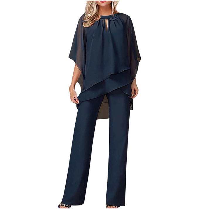 Elegant Asymmetrical Two-Piece Pant Set