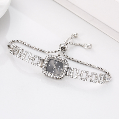 ⏰Women Drawstring Bracelet Watch Square Quartz⌚🌸