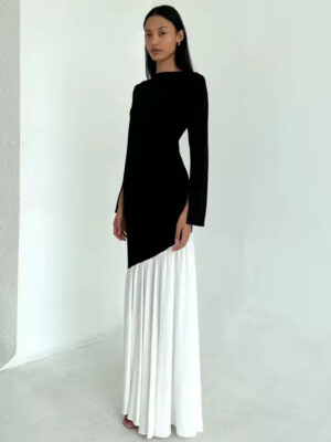 Black Pleated Maxi Dress 2