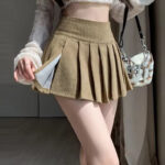 Retro Corduroy Pleated Skirt