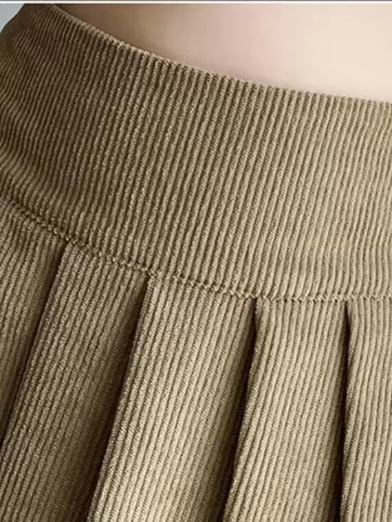 Retro Corduroy Pleated Skirt