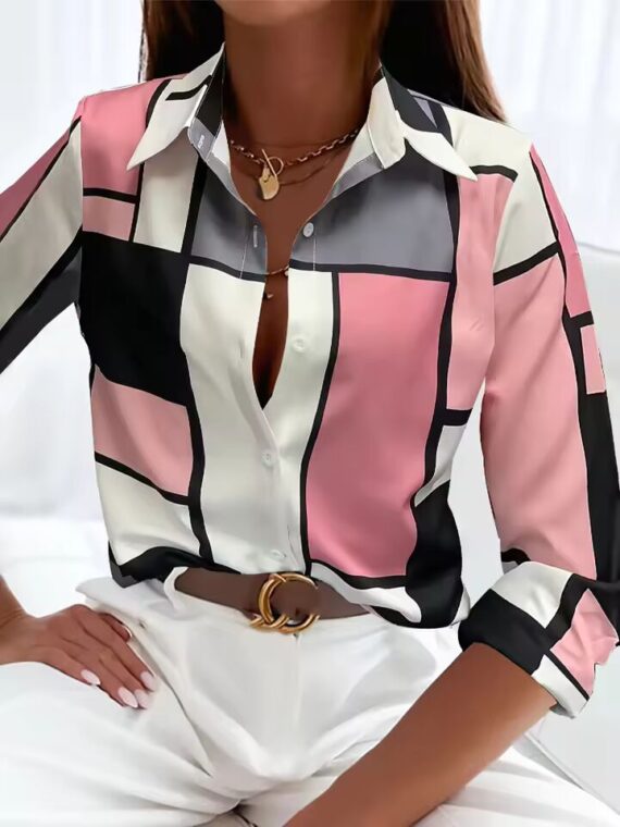 Women's Casual Long Sleeve Button Up Shirt