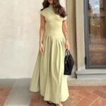 Chic Green Pleated Dress